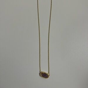 Kendra Scott Elisa Gold Pendant Necklace in Amethyst